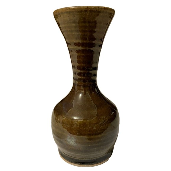 Pigeon River Pottery Tim Kerns Signed Brown Drip 6" Vase Early 2005 Wheel Thrown - Picture 1 of 16